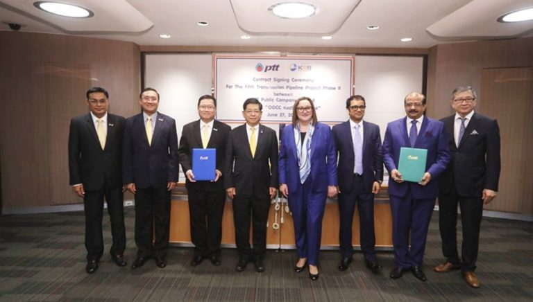 ปตท. – เคเอสเอส ลงนามสัญญาจ้างผู้รับเหมาก่อสร้างโครงการระบบท่อส่งก๊าซธรรมชาติบนบก เส้นที่ 5 ส่วนที่ 2