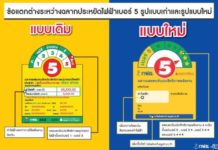 ฉลากเบอร์ 5 ติดดาว ★ รูปแบบใหม่ ดาวยิ่งมาก ยิ่งประหยัดไฟ